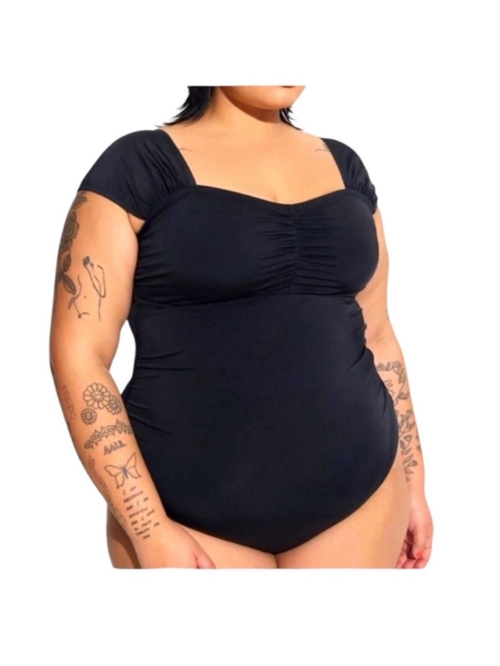 Torrid Black Ruched One-Piece Swimwear. Size 10. NWT